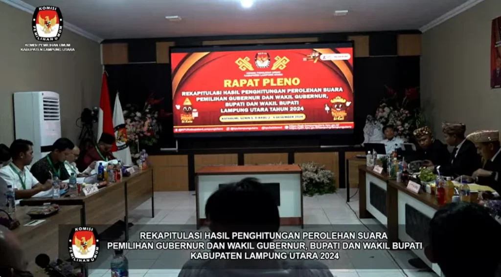 KPU Lampung Utara Gelar Pleno Rekapitulasi Hasil Penghitungan Suara Pilkada