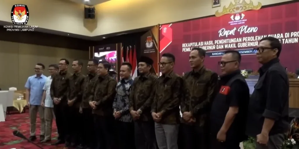 Rekapitulasi Hasil Penghitungan Suara Pemilihan Gubernur Lampung 2024