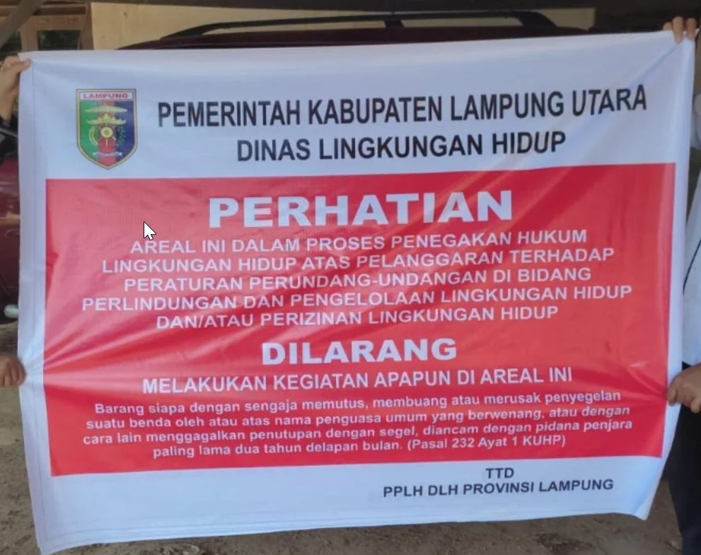 DLH Lampung Utara Tutup Sementara Pabrik Singkong PT SIP, Tunggu Kelengkapan Izin
