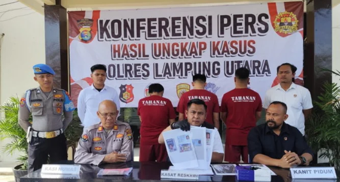Tiga Oknum Wartawan Diamankan Polres Lampung Utara karena Dugaan Pemerasan Pedagang Sembako