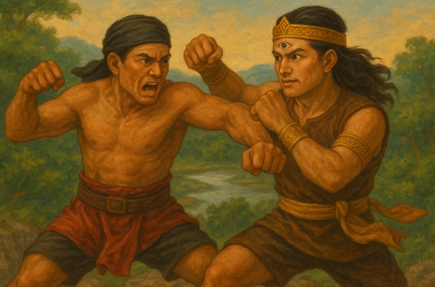 pertarungan Si Pahit Lidah dan Si Mata Empat
