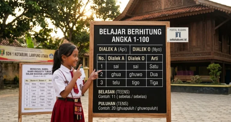 Belajar Berhitung Angka 1 Sampai 100 dalam Bahasa Lampung (Dialek A dan O)